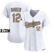 Dusty Baker Women's Los Angeles Dodgers Gold Limited White 2025 Collection Jersey