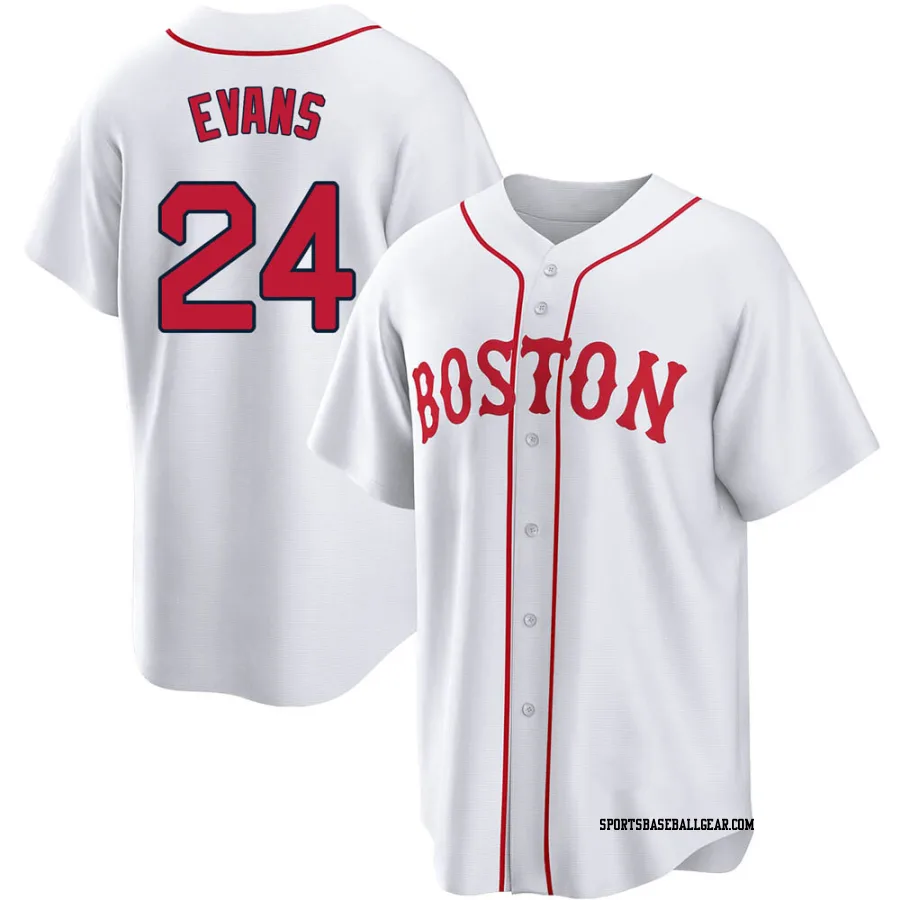 Dwight Evans Men's Boston Red Sox White Replica 2021 Patriots' Day Jersey