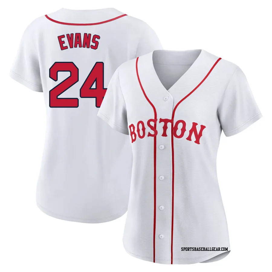 Dwight Evans Women's Boston Red Sox White Authentic 2021 Patriots' Day Jersey