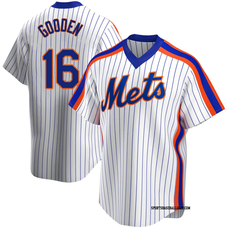 Dwight Gooden Men's New York Mets White Replica Home Cooperstown Collection Jersey