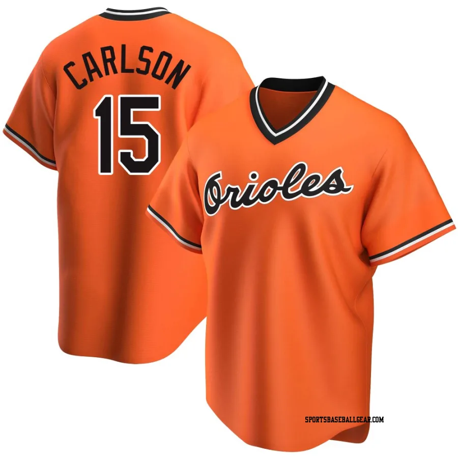 Dylan Carlson Men's Baltimore Orioles Orange Replica Alternate Cooperstown Collection Jersey