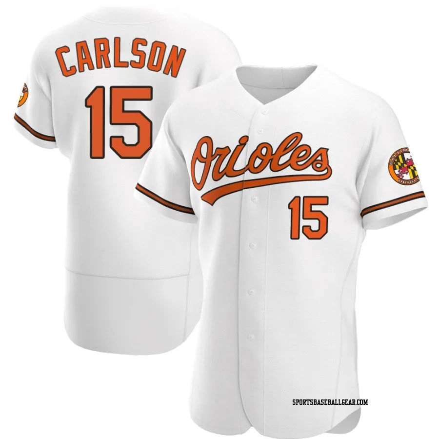 Dylan Carlson Men's Baltimore Orioles White Authentic Home Jersey