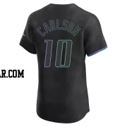 Dylan Carlson Men's Tampa Bay Rays Charcoal Elite 2024 City Connect Jersey