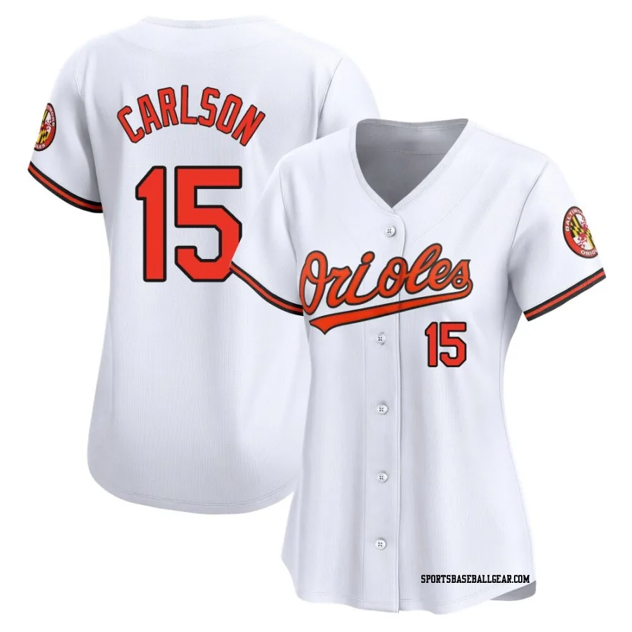 Dylan Carlson Women's Baltimore Orioles White Limited Home Jersey