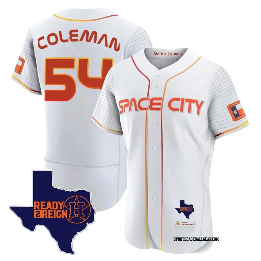Dylan Coleman Men's Houston Astros White Authentic 2023 Space City Ready 2 Reign Flex Base Jersey
