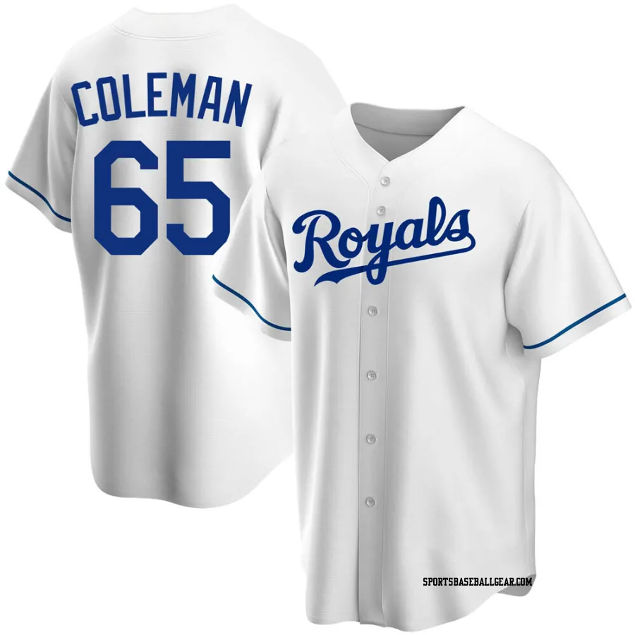 Dylan Coleman Men's Kansas City Royals White Replica Home Jersey