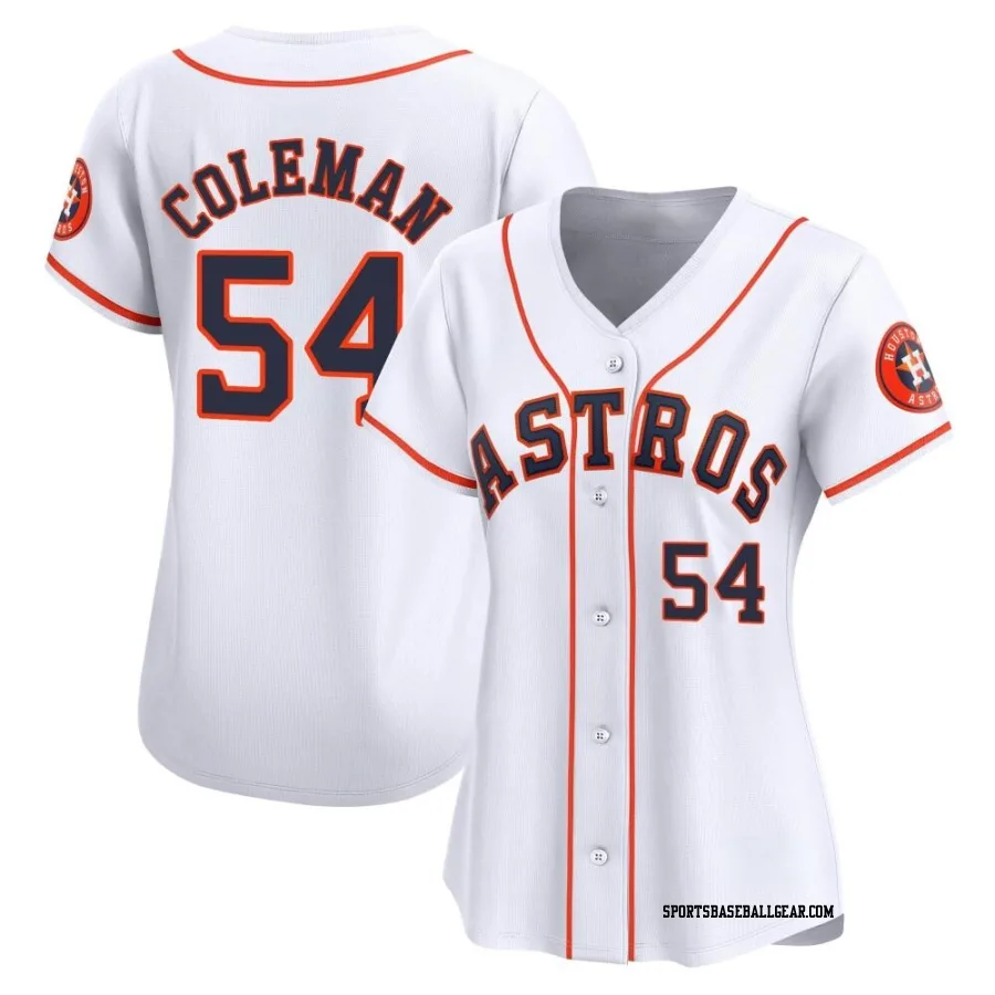 Dylan Coleman Women's Houston Astros White Limited Home Jersey