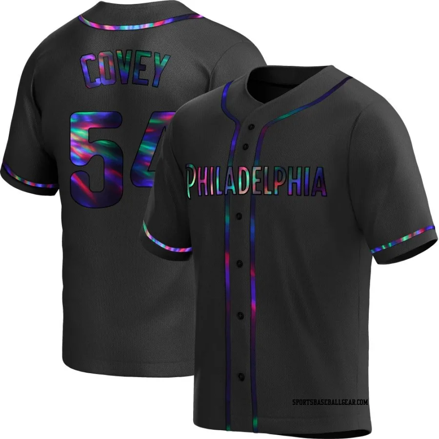 Dylan Covey Men's Philadelphia Phillies Black Holographic Replica Alternate Jersey