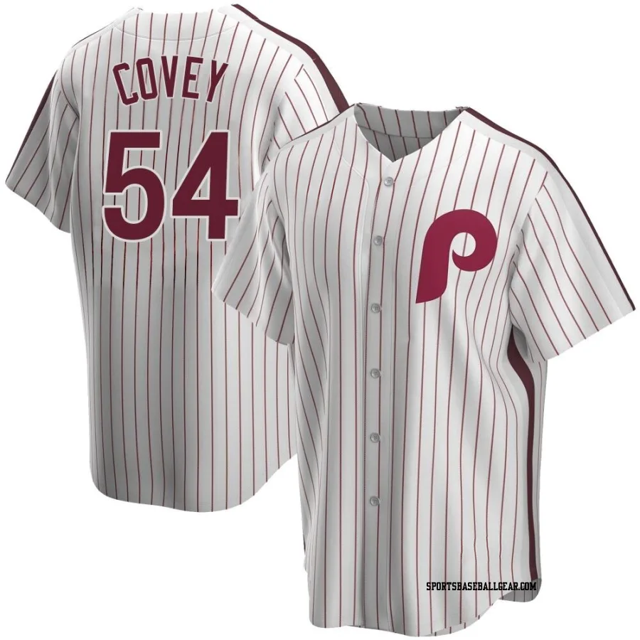 Dylan Covey Men's Philadelphia Phillies White Replica Home Cooperstown Collection Jersey
