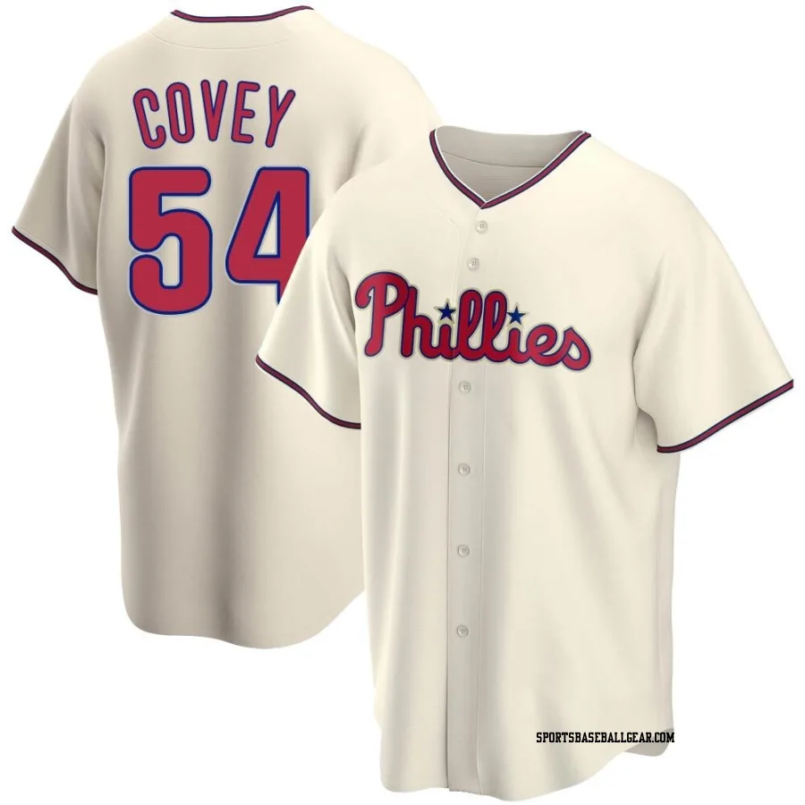 Dylan Covey Youth Philadelphia Phillies Cream Replica Alternate Jersey