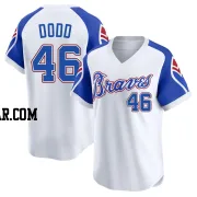 Dylan Dodd Men's Atlanta Braves White Limited Throwback Cooperstown Collection Jersey