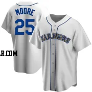 Dylan Moore Youth Seattle Mariners White Replica Home Cooperstown Collection Jersey