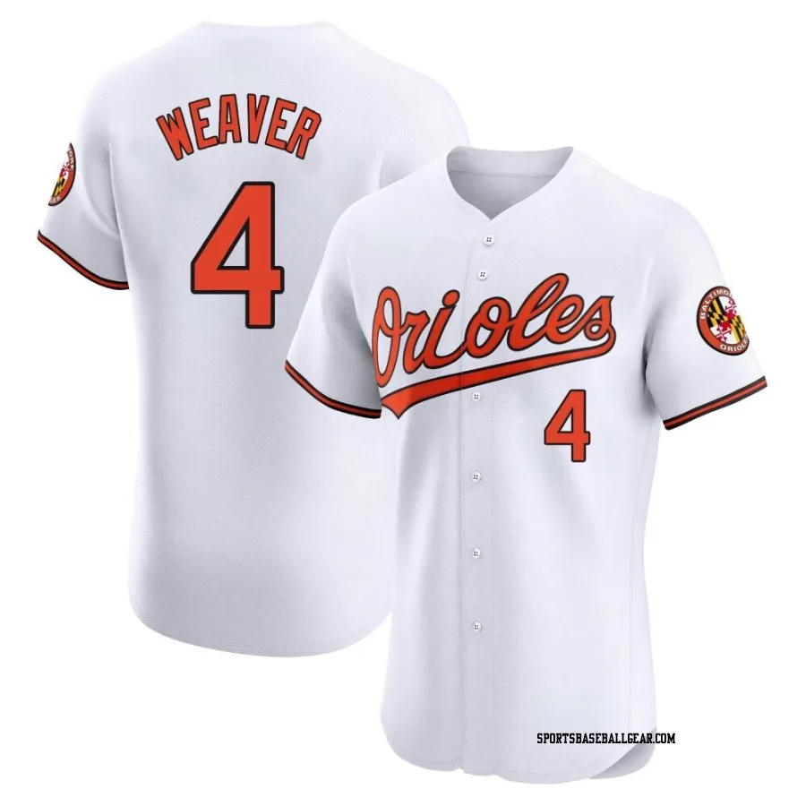 Earl Weaver Men's Baltimore Orioles White Elite Home Jersey