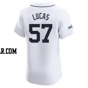 Easton Lucas Men's Detroit Tigers White Elite Home Patch Jersey