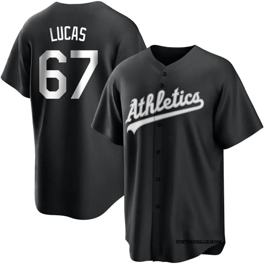 Easton Lucas Youth Oakland Athletics Black/White Replica Jersey