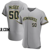 Easton McGee Men's Milwaukee Brewers Gray Authentic Road Jersey