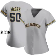 Easton McGee Women's Milwaukee Brewers Gray Replica Road Jersey