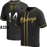 Ed Ott Men's Pittsburgh Pirates Black Golden Replica Alternate Jersey