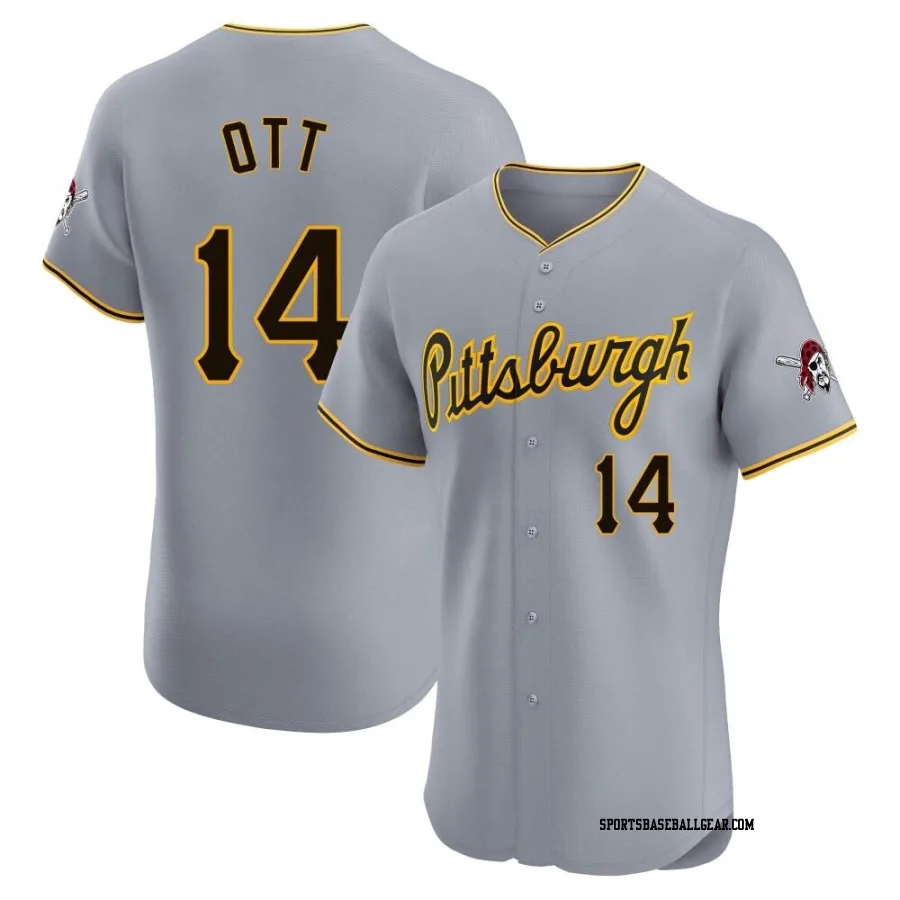 Ed Ott Men's Pittsburgh Pirates Gray Elite Road Jersey