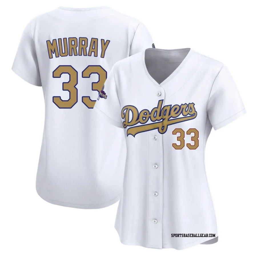 Eddie Murray Women's Los Angeles Dodgers Gold Limited White 2025 Collection Jersey