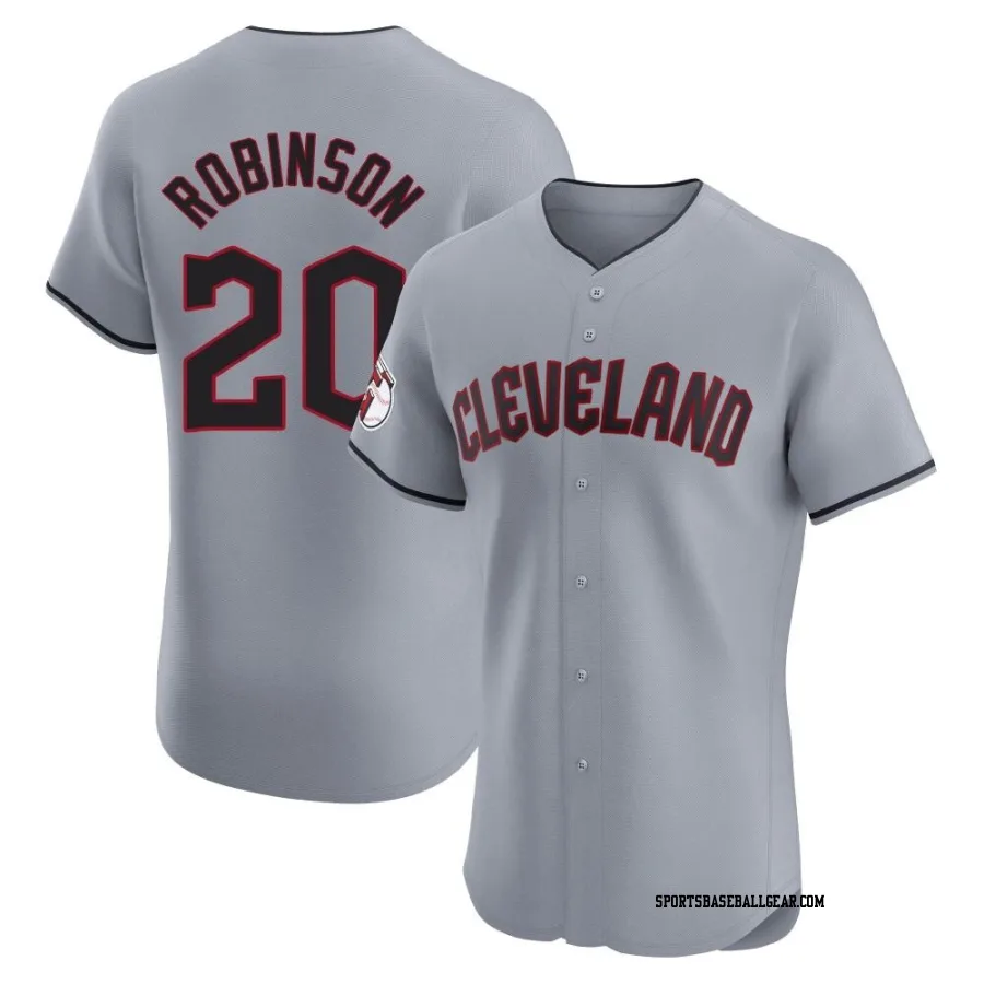 Eddie Robinson Men's Cleveland Guardians Gray Elite Road Jersey