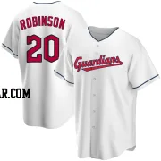 Eddie Robinson Men's Cleveland Guardians White Replica Home Jersey