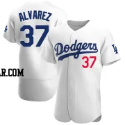 Eddy Alvarez Men's Los Angeles Dodgers White Authentic Home Jersey