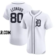 Eddys Leonard Men's Detroit Tigers White Elite Home Jersey