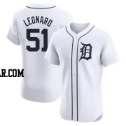 Eddys Leonard Men's Detroit Tigers White Elite Home Jersey