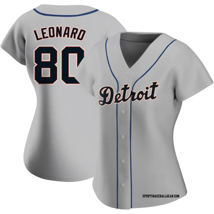 Eddys Leonard Women's Detroit Tigers Gray Replica Road Jersey