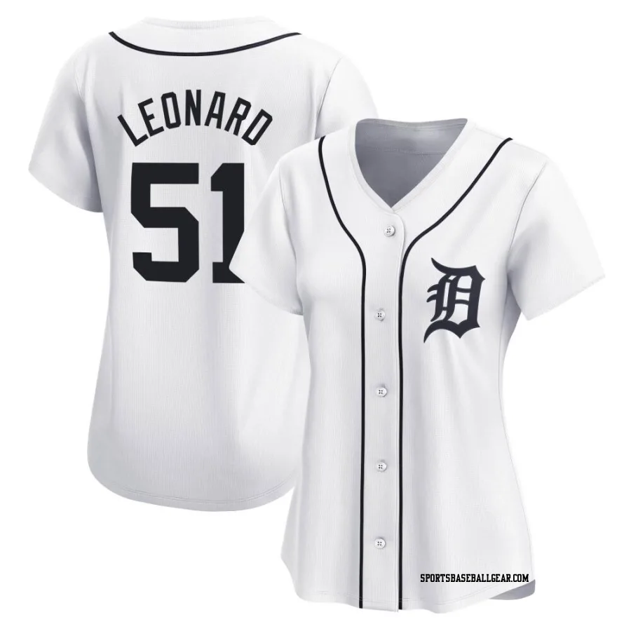 Eddys Leonard Women's Detroit Tigers White Limited Home Jersey