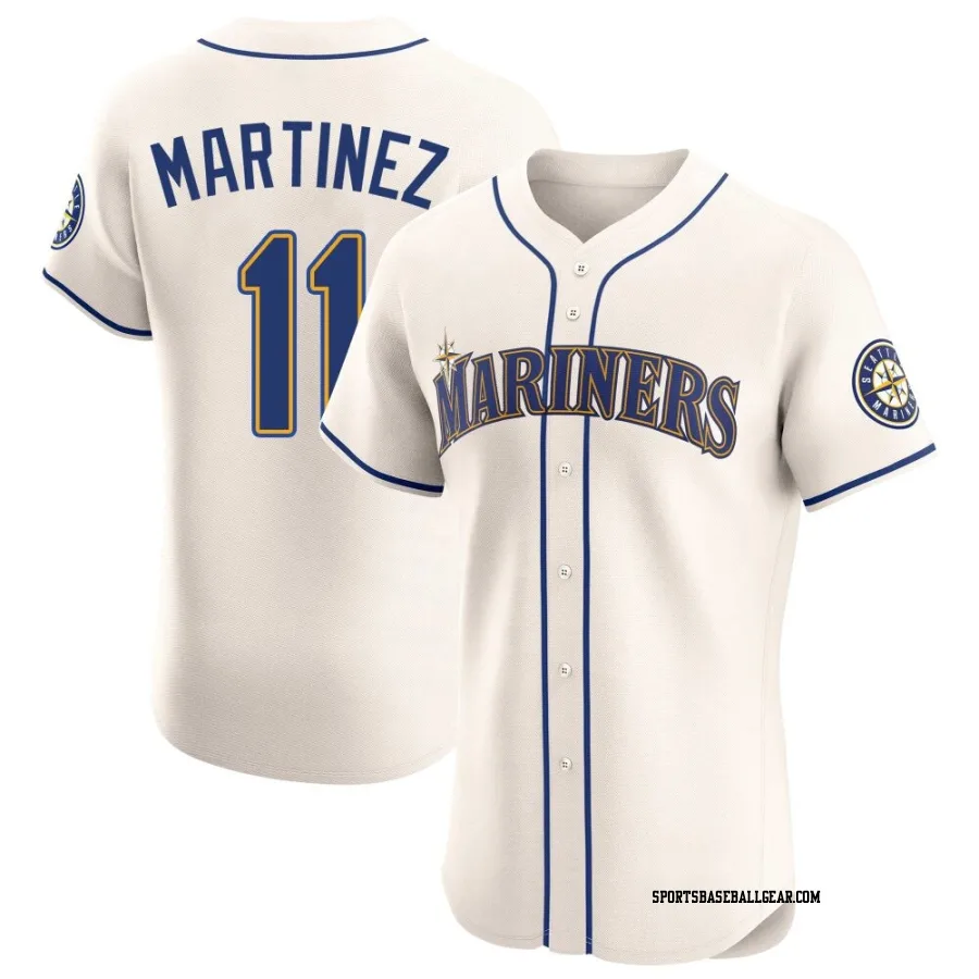 Edgar Martinez Men's Seattle Mariners Cream Elite Alternate Jersey