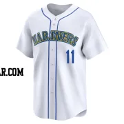 Edgar Martinez Men's Seattle Mariners White Limited Throwback Cooperstown Collection Jersey