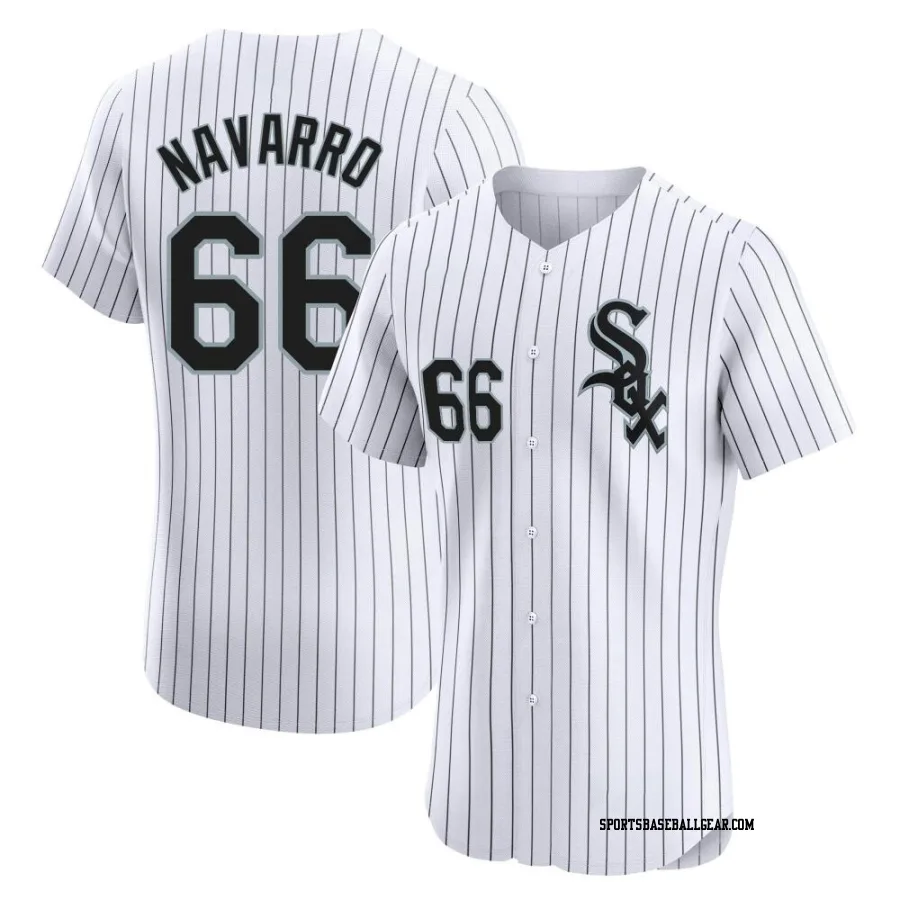 Edgar Navarro Men's Chicago White Sox White Elite Home Jersey