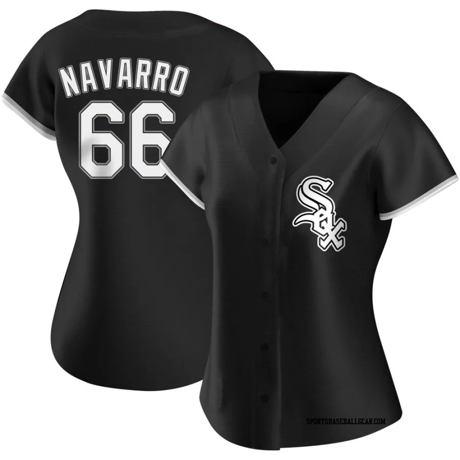 Edgar Navarro Women's Chicago White Sox Black Authentic Alternate Jersey