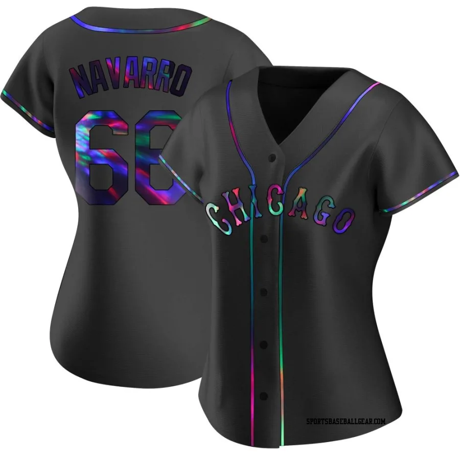 Edgar Navarro Women's Chicago White Sox Black Holographic Replica Alternate Jersey