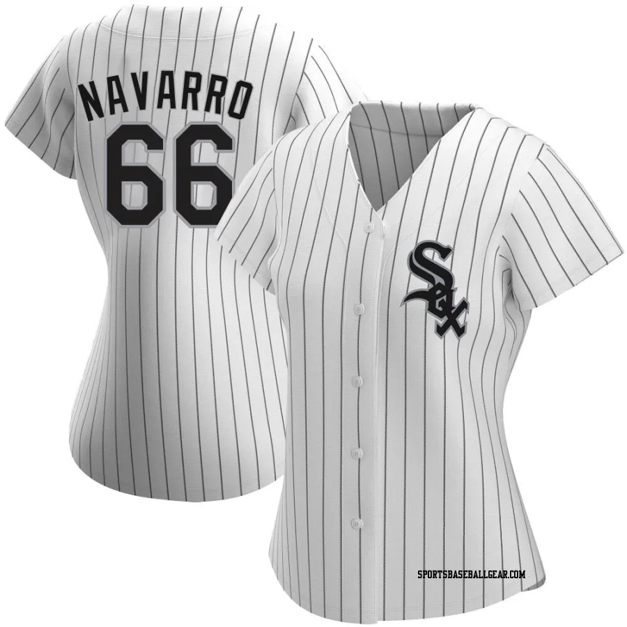 Edgar Navarro Women's Chicago White Sox White Authentic Home Jersey