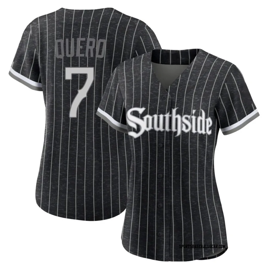 Edgar Quero Women's Chicago White Sox Black Replica 2021 City Connect Jersey