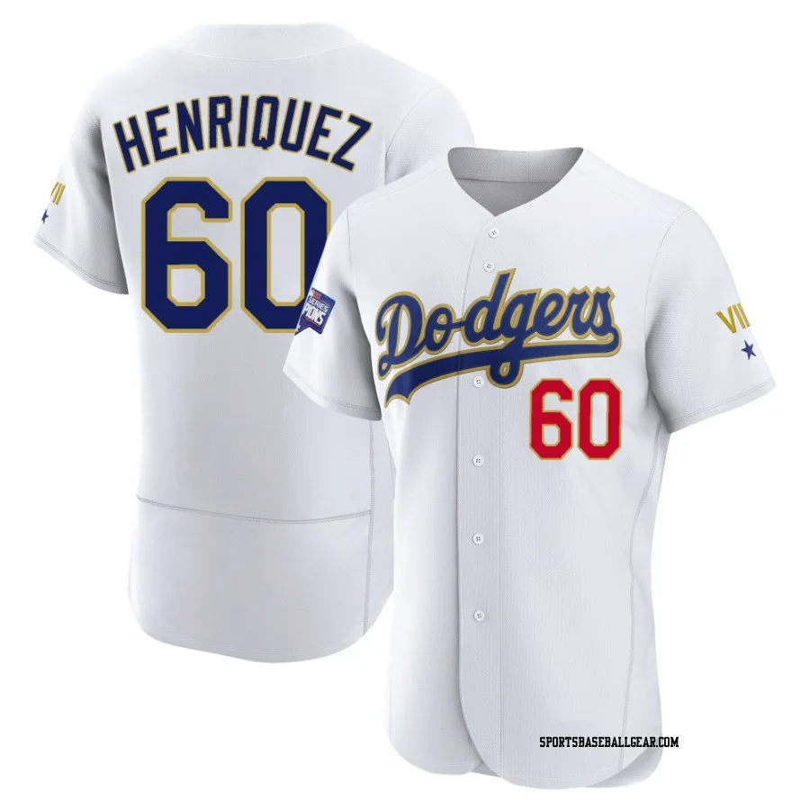 Edgardo Henriquez Men's Los Angeles Dodgers White/Gold Authentic 2021 Gold Program Player Jersey