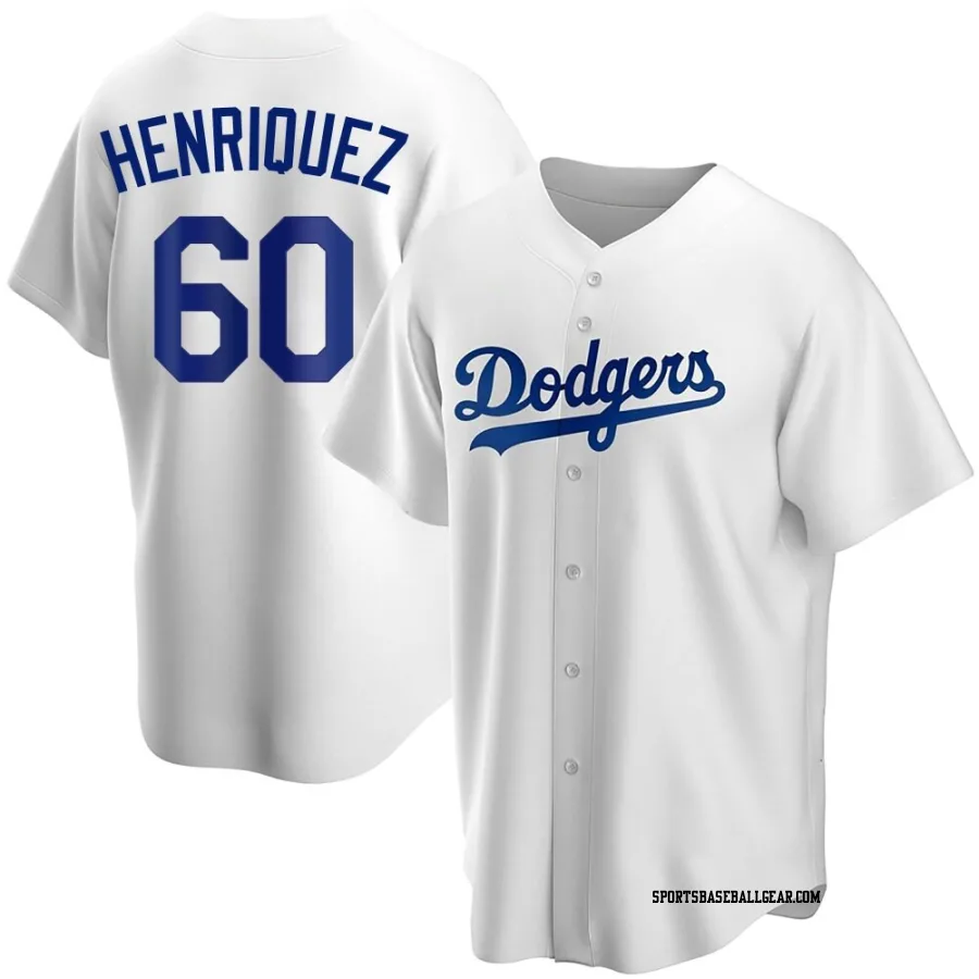 Edgardo Henriquez Youth Los Angeles Dodgers White Replica Home Jersey