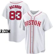 Eduard Bazardo Men's Boston Red Sox White Replica 2021 Patriots' Day Jersey