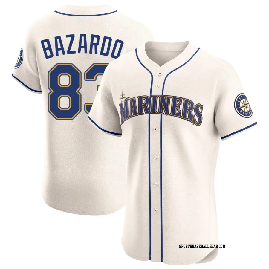 Eduard Bazardo Men's Seattle Mariners Cream Elite Alternate Jersey