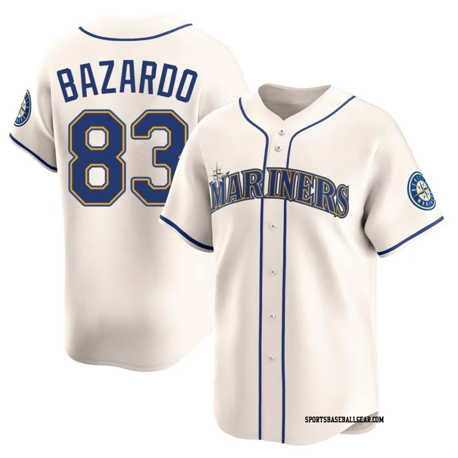 Eduard Bazardo Men's Seattle Mariners Cream Limited Alternate Jersey