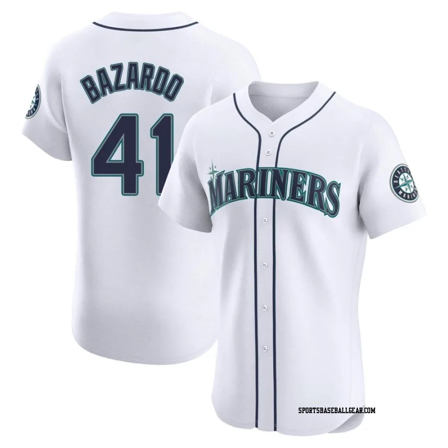 Eduard Bazardo Men's Seattle Mariners White Elite Home Jersey