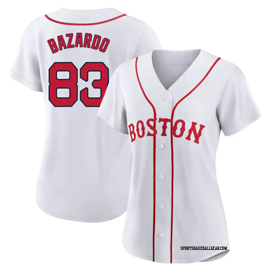 Eduard Bazardo Women's Boston Red Sox White Authentic 2021 Patriots' Day Jersey