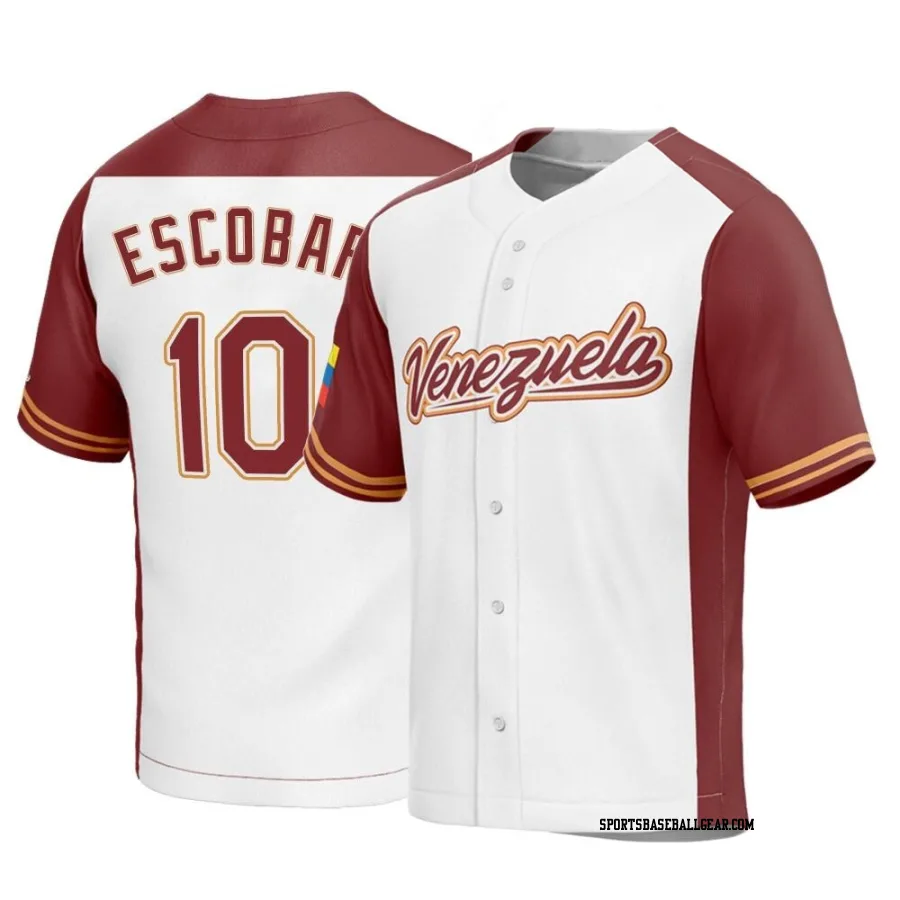 Eduardo Escobar Men's Venezuela Baseball White Replica 2023 World Baseball Classic Jersey