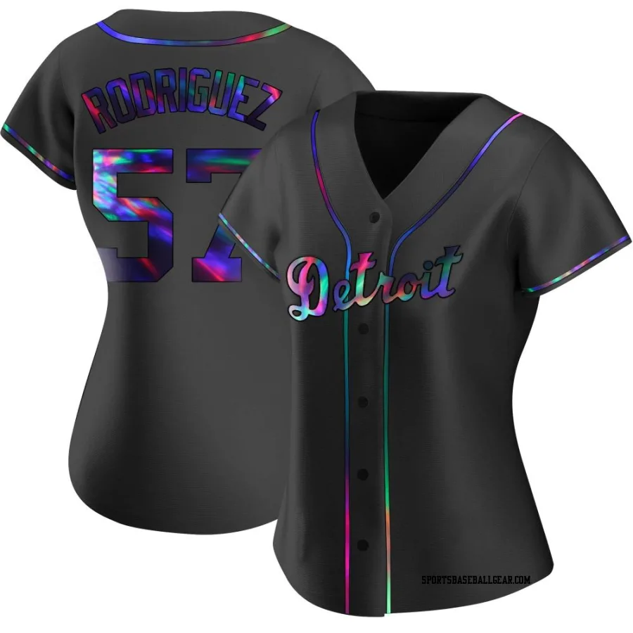 Eduardo Rodriguez Women's Detroit Tigers Black Holographic Replica Alternate Jersey