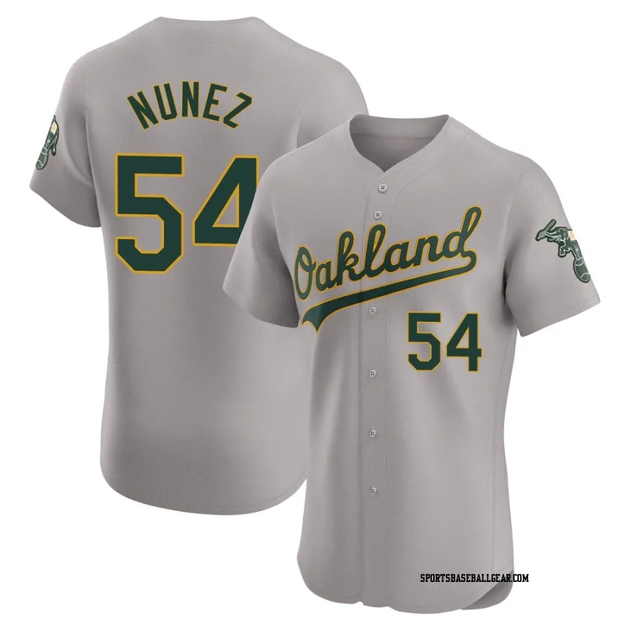 Eduarniel Nunez Men's Oakland Athletics Gray Elite Road Jersey