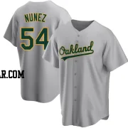 Eduarniel Nunez Men's Oakland Athletics Gray Replica Road Jersey