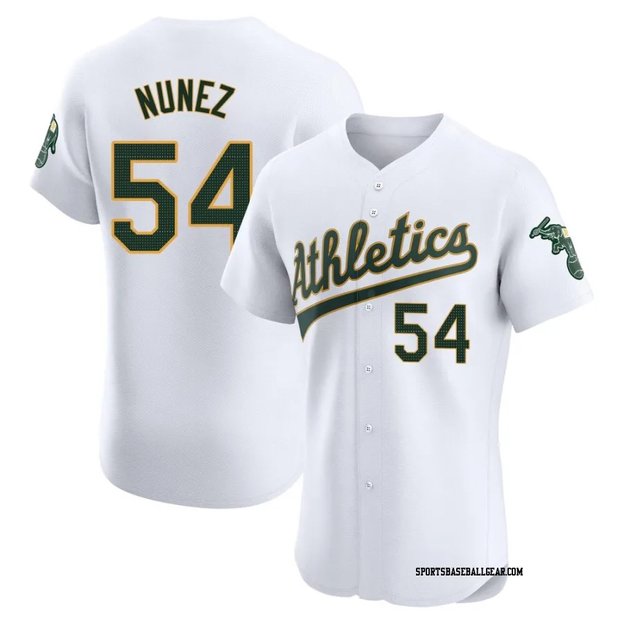 Eduarniel Nunez Men's Oakland Athletics White Elite Home Jersey